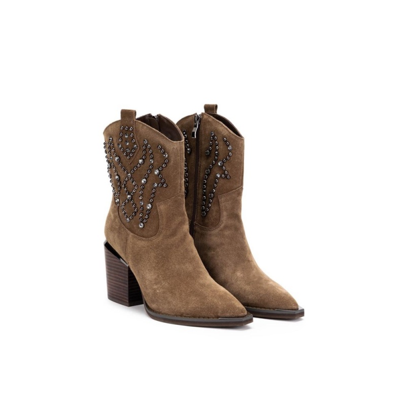 Bottines Alma En Pena Talons With Studs Jaune Femme | MDD-96472354